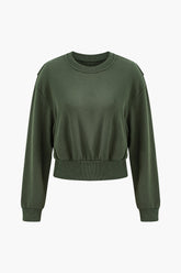 Solid Round Neck Sweatshirt