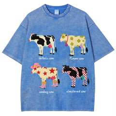 Indie Aesthetic Cow Graphic T-Shirt