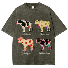 Indie Aesthetic Cow Graphic T-Shirt