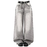 Ash Grey Faded Wide Leg Jeans
