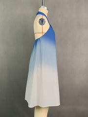 A-Line Loose Gradient Knot Halter-Neck Mini Dresses