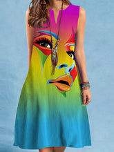 Loose Plus Size Figure V-Neck Mini Dresses