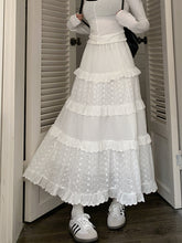 High quality White Cute Skirts for Women Summer High Waisted A-line Skirt Long Skirt Hook Flower