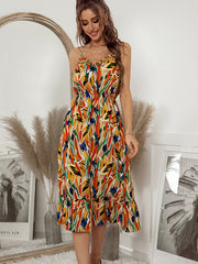 Bohemia A-Line Floral V-Neck Dress