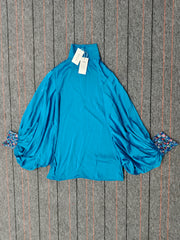 Leyot Women Cheongsam Going Out Loose Batwing Sleeves Buttoned Solid Color Mini Dresses