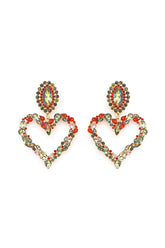 Crystal Heart Drop Earrings