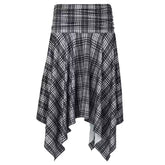 Blokette Asymmetrical Plaid Skirt