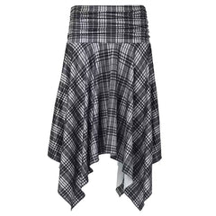 Blokette Asymmetrical Plaid Skirt