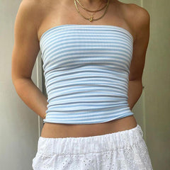 Coastal Vibes Blue Tube Top