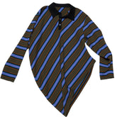 Brown Blue Stripe Rugby Polo