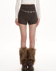 Cozy Days Cable Knitted Shorts