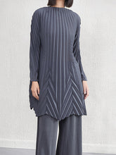 A-Line Long Sleeves Pleated Solid Color Round-Neck Mini Dresses