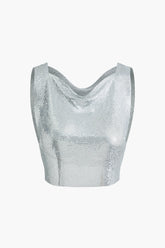 Sequin Chainmail Crop Tank Top