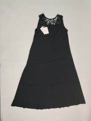 Leyot Loose Sleeveless Hollow Solid Color Split-Joint Round-Neck Maxi Dresses