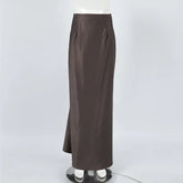 Brown High Waist Long Skirt Women's Autumn Winter Retro Solid Slim Commuting Long Skirt Elegant Sexy Party Skirt Outfits