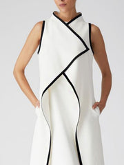 Solid Color False Two Sleeveless Midi Dresses