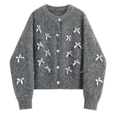Coquette Aesthetic Grey Cardigan