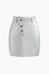 Faux Leather High Waist Mini Skirt