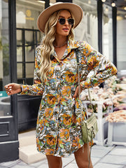 Vacation A-Line Floral V-Neck Dress
