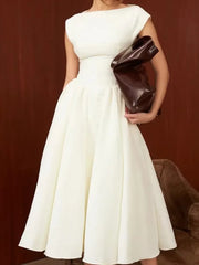 Solid Color Sleeveless A-Line Maxi Dresses