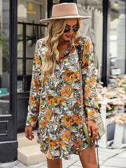 Vacation A-Line Floral V-Neck Dress