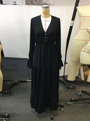 Vintage Ruffled Long Sleeves Maxi Dresses