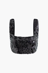 Sequin Zipper Crop Cami Top