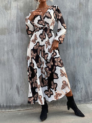 Bohemia Loose Floral V-Neck Dress