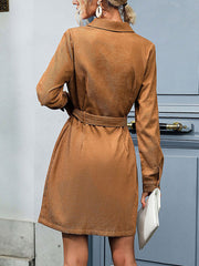 Casual A-Line Lace-Up Dress