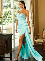 Evening Wrap Backless Patchwork Dress