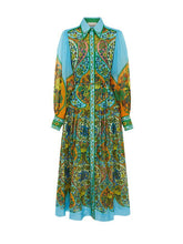 Floral Print Long Sleeves Ruffled Maxi Dresses