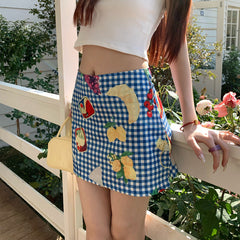 Provence Picnic Gingham Mini Skirt