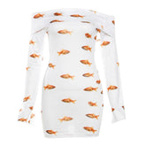 Goldfish Off Shoulder Mini Dress