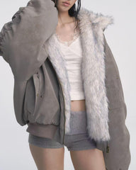 Less Conversation Reversible Fur Jacket