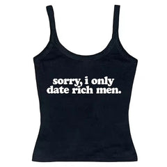 I Date Only Rich Men Y2K Tank Top