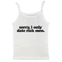 I Date Only Rich Men Y2K Tank Top