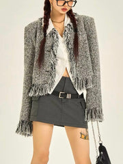 2024 New Fashion Elegant Grey Belt Safety Pants Wrap Short Skirt