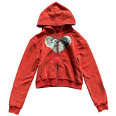 Kitten & Heart Zip Up Hoodie