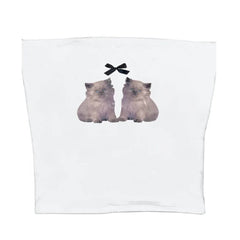 Coquette Kitten Y2K Tube Top