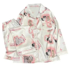 Kitty Satin Pajama Set