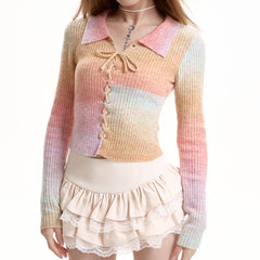 Pastel Rainbow Knit Top