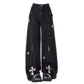 Pastel Goth Cross Baggy Jeans