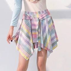 Secret Crush Pastel Plaid Skirt