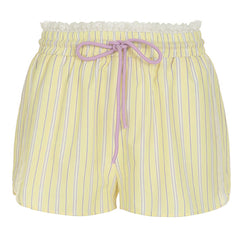 Pastel Yellow & Pink Pinstripe Shorts