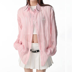 Pink Sheer Oversized Shirt