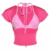 Butterfly Bikini Top with Short Sleeve Tee