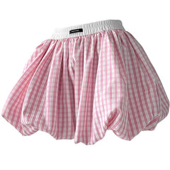 Pink Gingham Balloon Skirt
