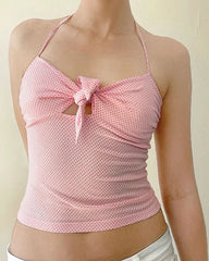 Morning In Paris Polka Dot Halter Top