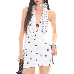 Polka Dot Catwalk Halter Dress