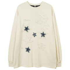 Preppy Star Patch Sweatshirt